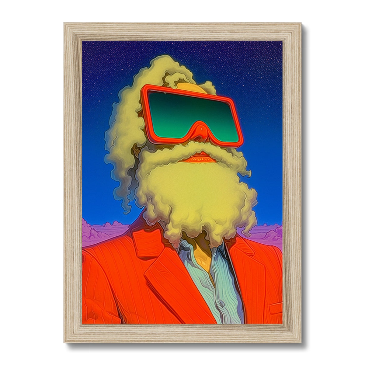 Cloud-Head at Sunset – Dark Art Print – Framed Print frame mockup by Soulkeeper2099