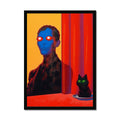 Witness Behind the Curtain – Surreal Portrait Print – Framed Print by Soulkeeper2099