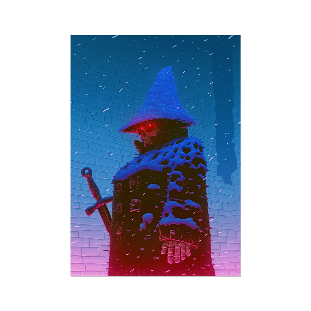 Eingeschneiter Ronin — Hahnemühle Photo Rag Druck – Neon-Cyberpunk-Kunst by Soulkeeper2099