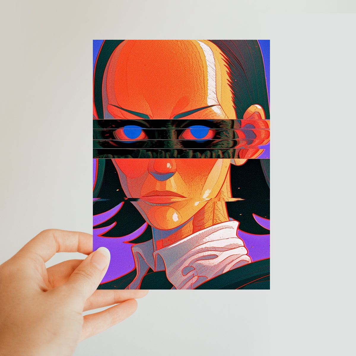 The Black-Barred Witness Classic Postcard – Neon Surrealism – Art Print detail view by Soulkeeper2099