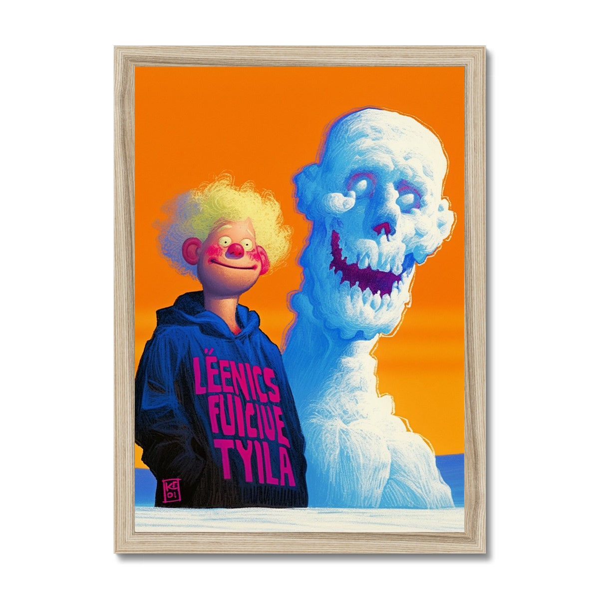 Amigo de la nieve al anochecer — Impresión Enmarcada – Arte Oscuro – Maqueta del marco by Soulkeeper2099