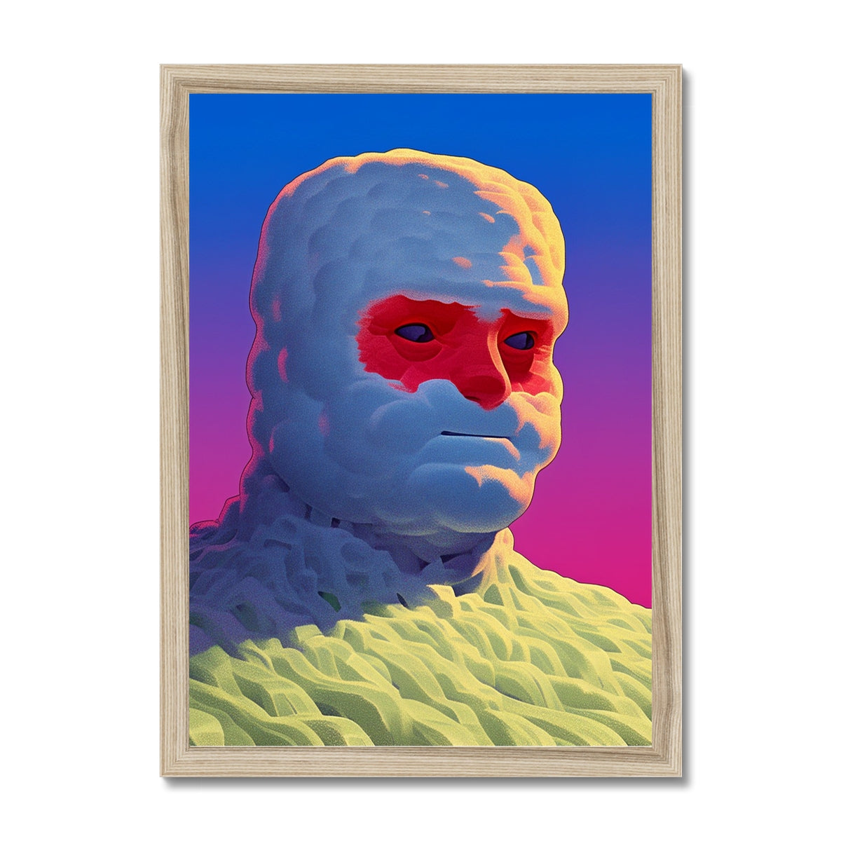 얼음에 묶인 금욕주의자 — 액자 프린트 – 초현실 초상화 – 프레임 목업 by Soulkeeper2099