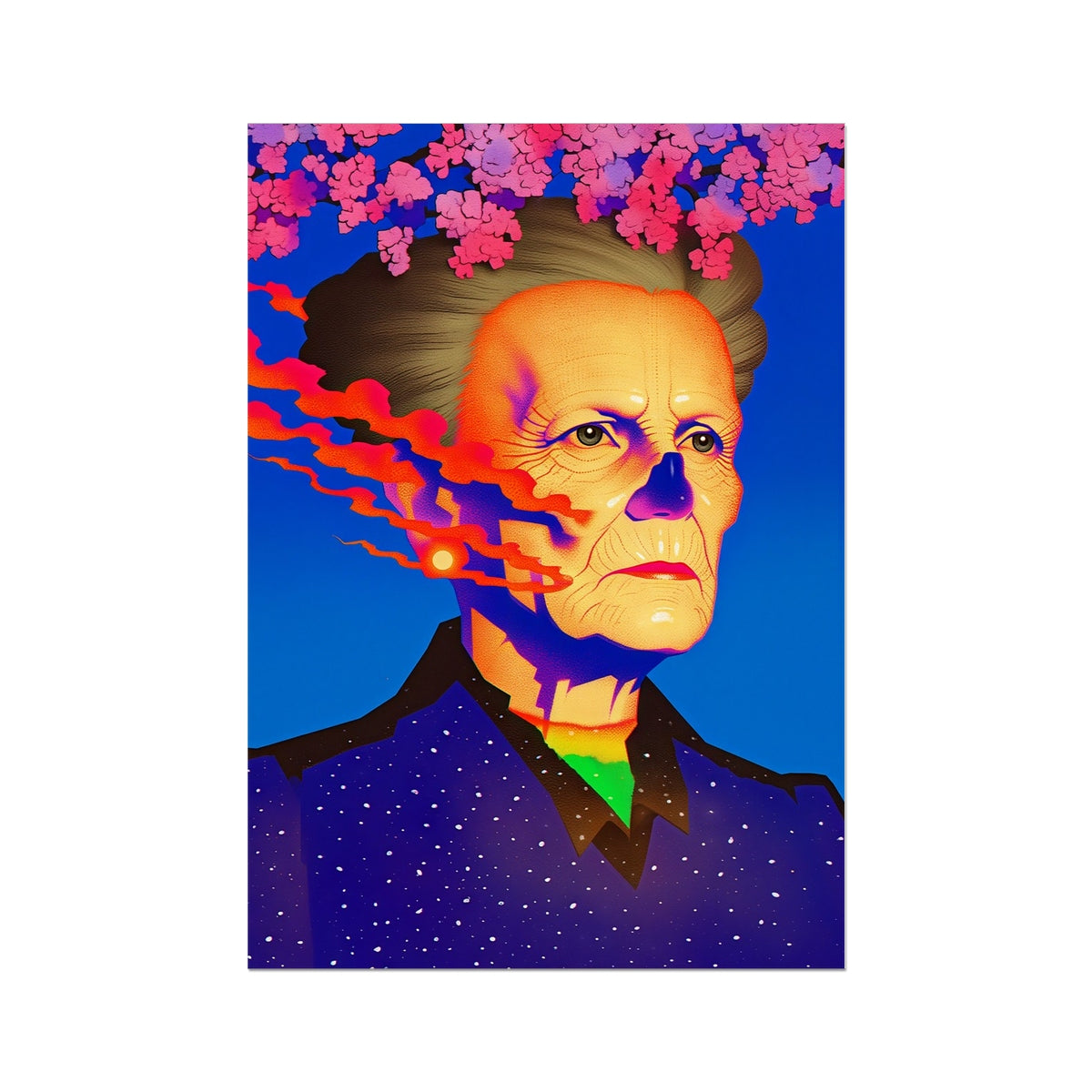 The Cherryfire Witness Hahnemühle Photo Rag Print – Neon Surrealism – Art Print by Soulkeeper2099