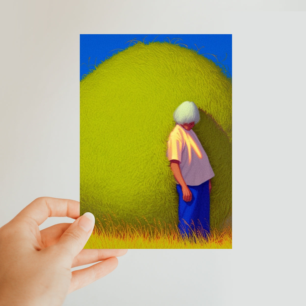 The Boy Inside the Green Sphere Classic Postcard – Neon Surrealism – Art Print detail view by Soulkeeper2099