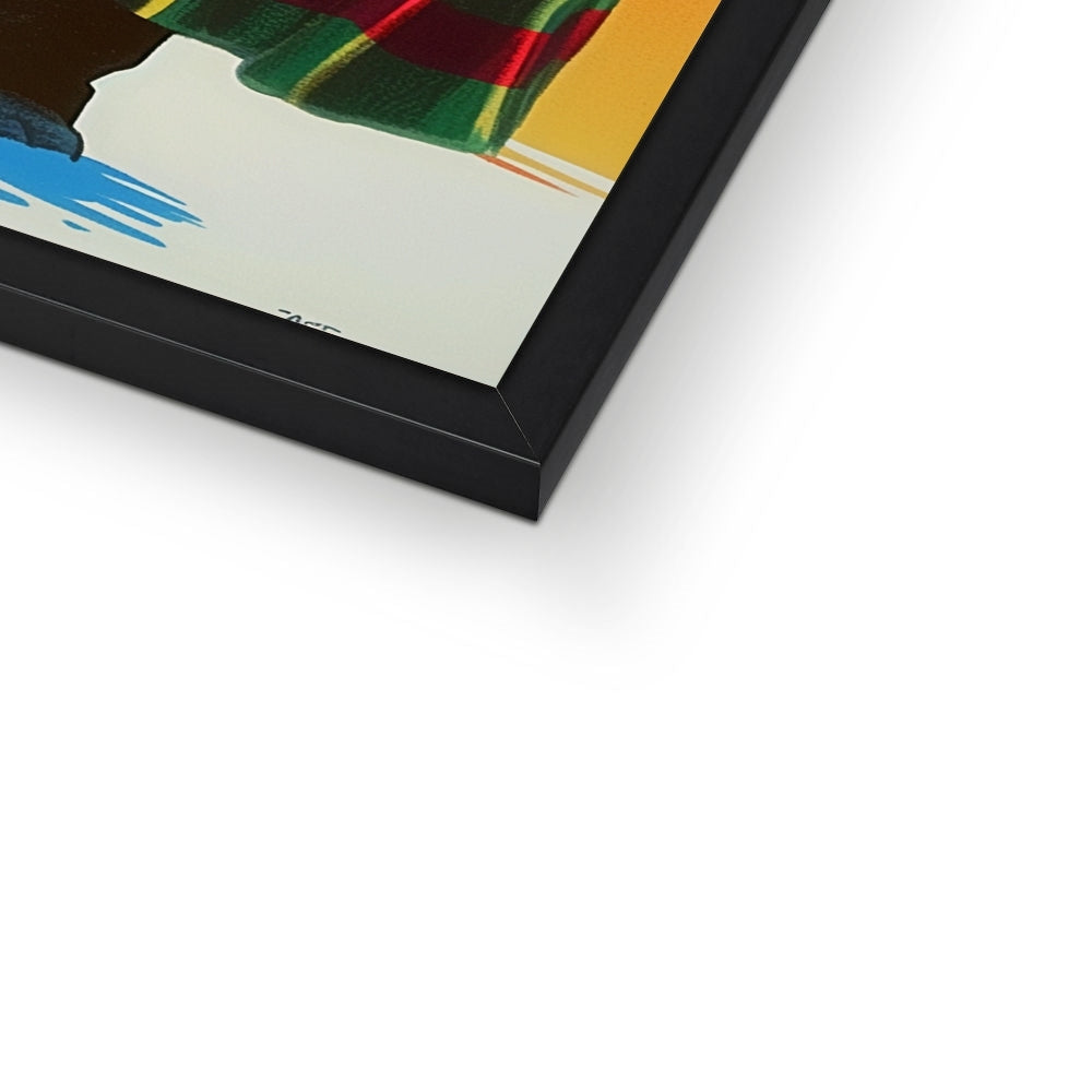 Karierte Einsamkeit — Gerahmter Druck – Surreales Porträt – Druckdetail by Soulkeeper2099