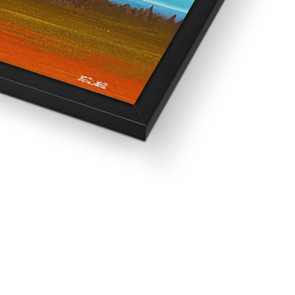 Corner detail of the black frame and white mat on “The Blooming Skull House” – Soulkeeper2099 framed art print.