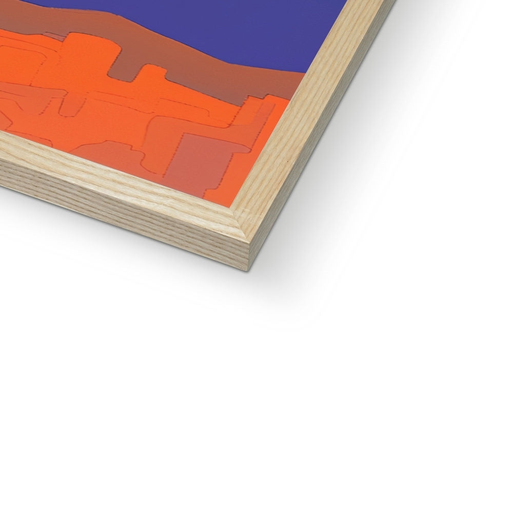 Corner detail of the natural wood frame and white mat on “Beneath the Fractured Shell” – Soulkeeper2099 framed art print.