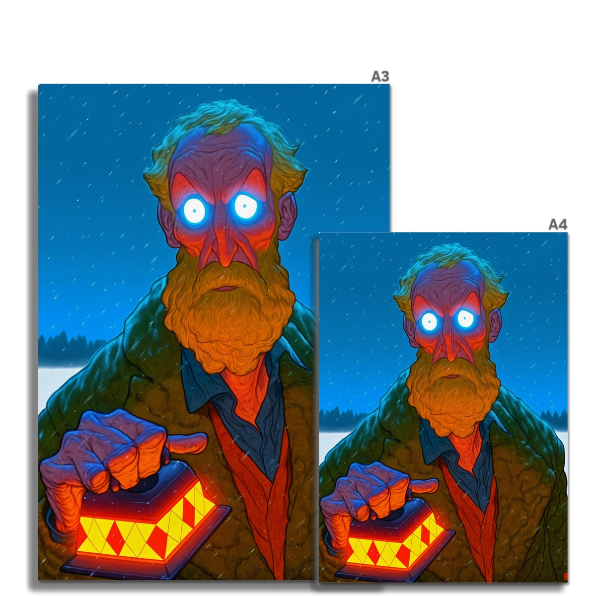 The Signal Keeper – Surreal Portrait Print – Fine Art Print detail view by Soulkeeper2099