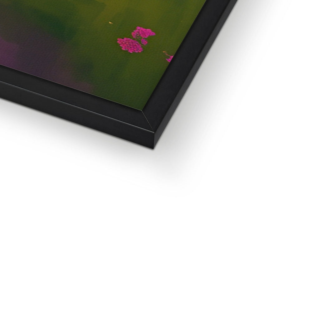 The Bloom-Buried Thinker – Neon Surrealism – Framed Print detail view by Soulkeeper2099