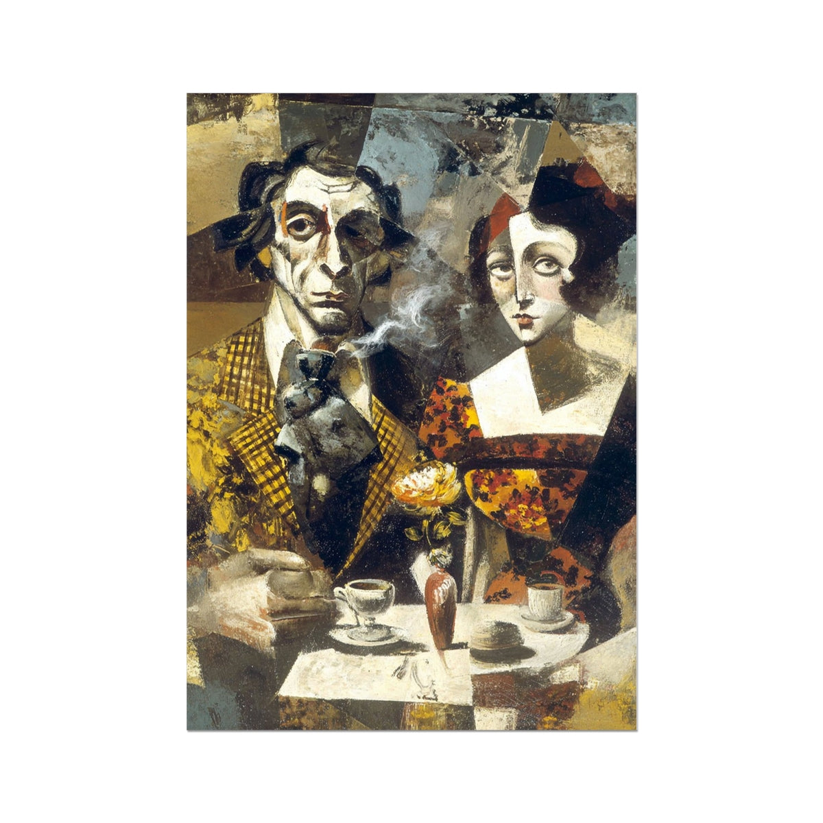 The Pipe and the Witness – Dark Surrealism Art – German Etching Print by Soulkeeper2099