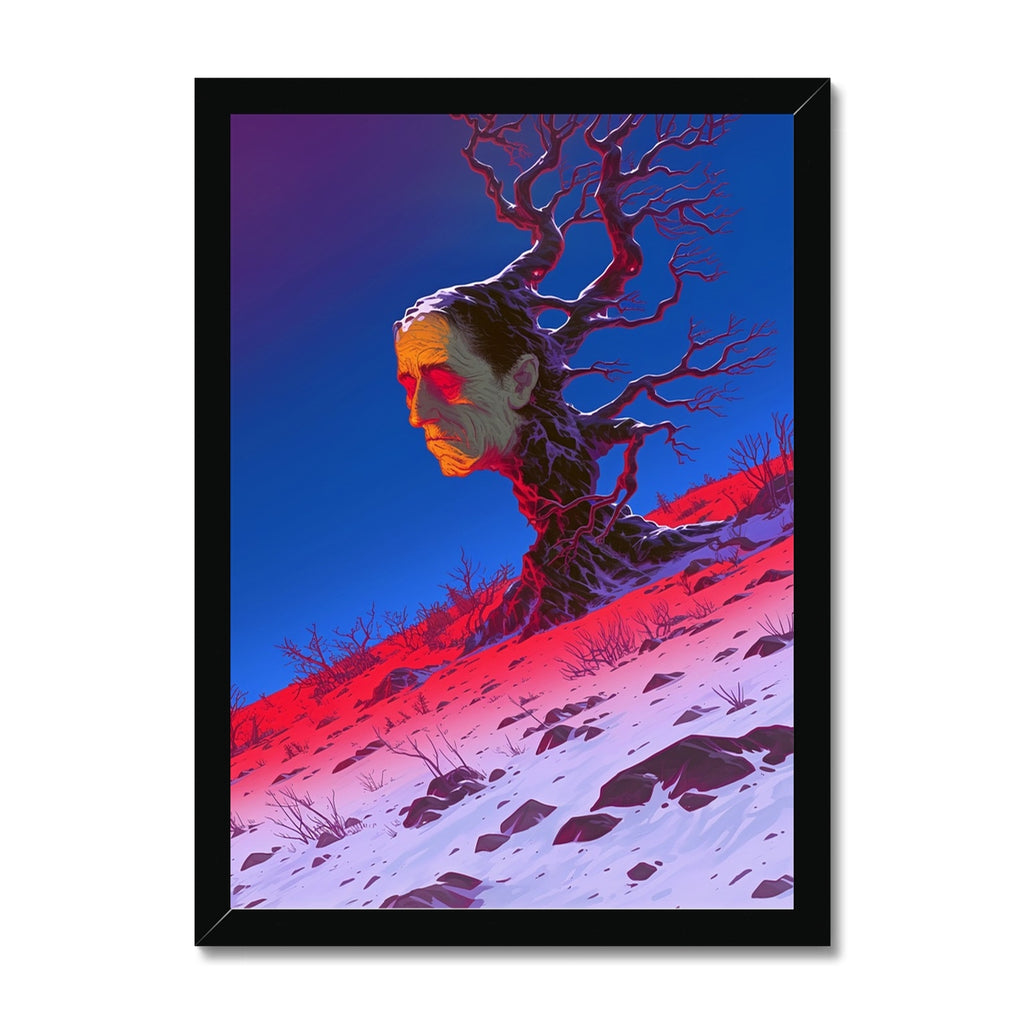 Roter Hang, schwarze Wurzel — Gerahmter Druck – Dunkle Kunst by Soulkeeper2099