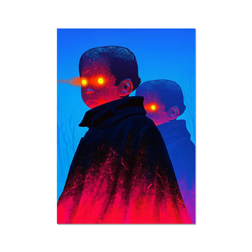 Gemelos con bordes de ascuas — Impresión Hahnemühle Photo Rag – Retrato Surrealista by Soulkeeper2099
