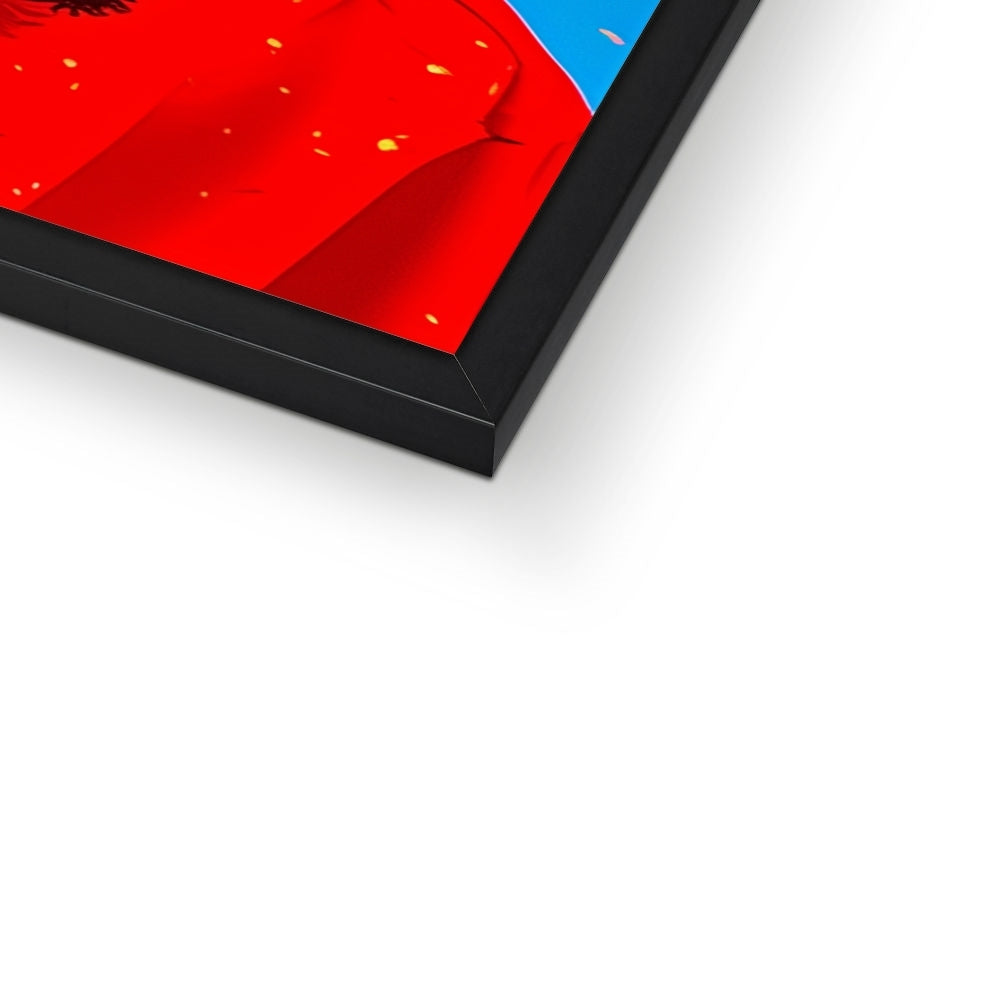 Schneeflocken-Schock-Weihnachtsmann — Gerahmter Druck – Dunkler Kunstdruck – Druckdetail by Soulkeeper2099