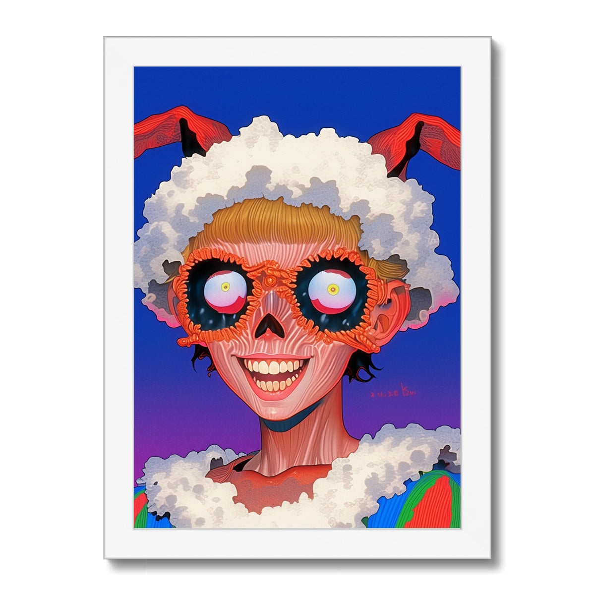 Juerguista con máscara de lana — Impresión Enmarcada – Arte Oscuro – Vista detallada by Soulkeeper2099