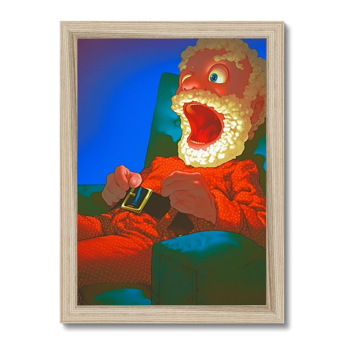 Couch-Side Christmas Scream – Dark Art Print – Framed Print frame mockup by Soulkeeper2099