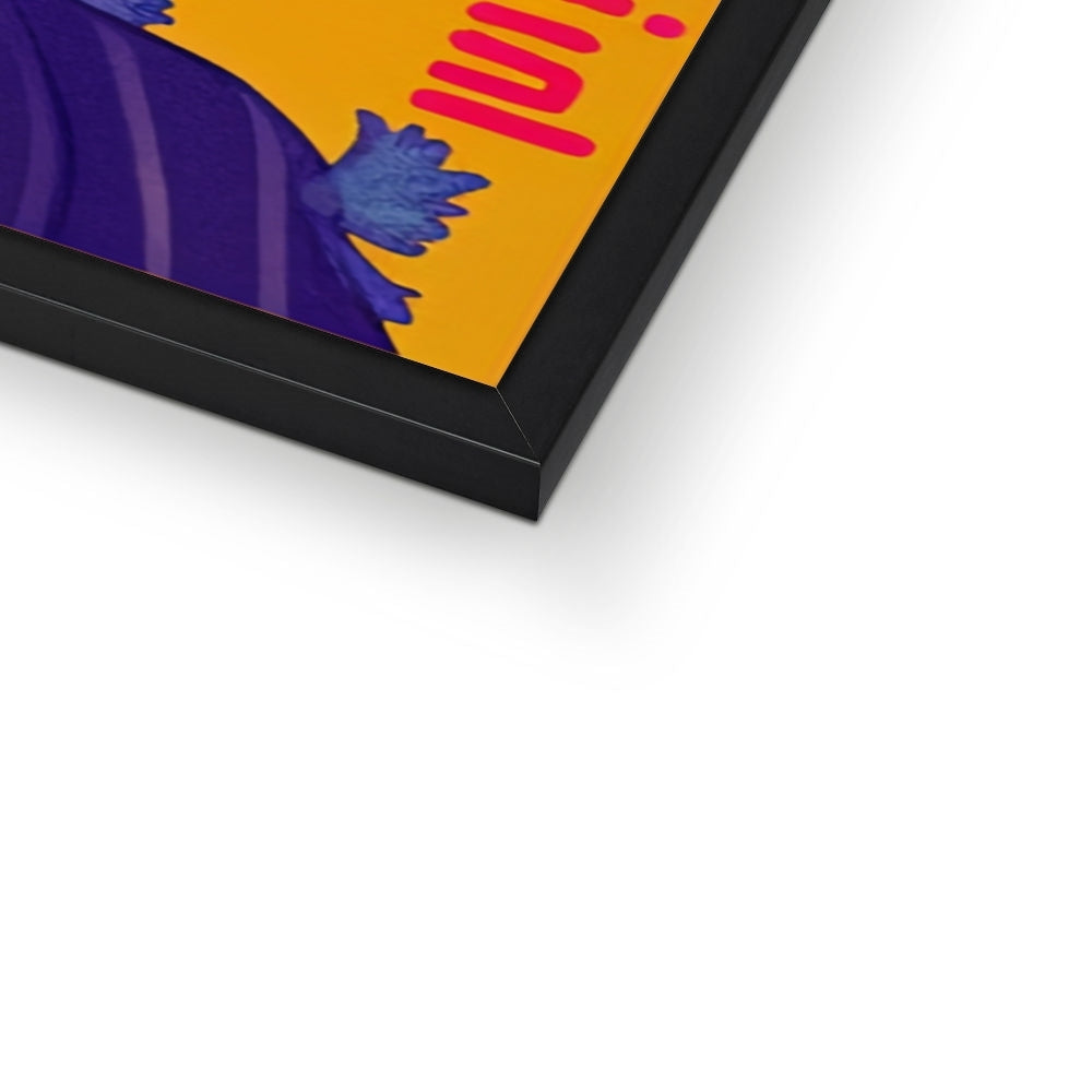 Doves of Static – Neon Cyberpunk Art – Framed Print print detail by Soulkeeper2099