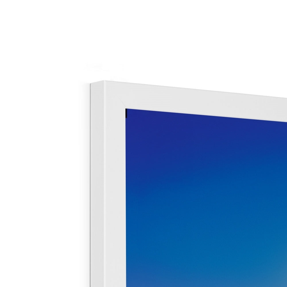 Side profile showing the depth of the white frame on “The House Behind the Cloud” – Soulkeeper2099 framed art print.