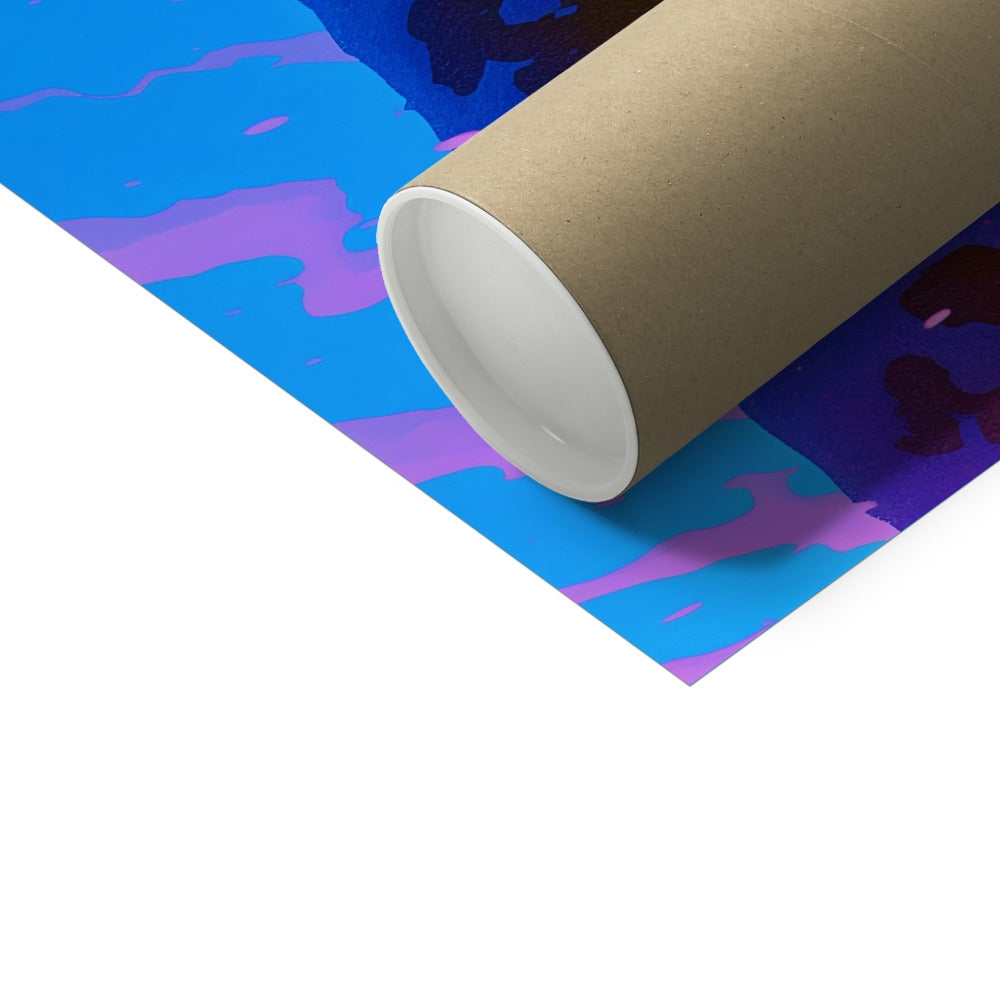 Aureole Gale – Neon Cyberpunk Art – Hahnemühle Photo Rag Print detail view by Soulkeeper2099