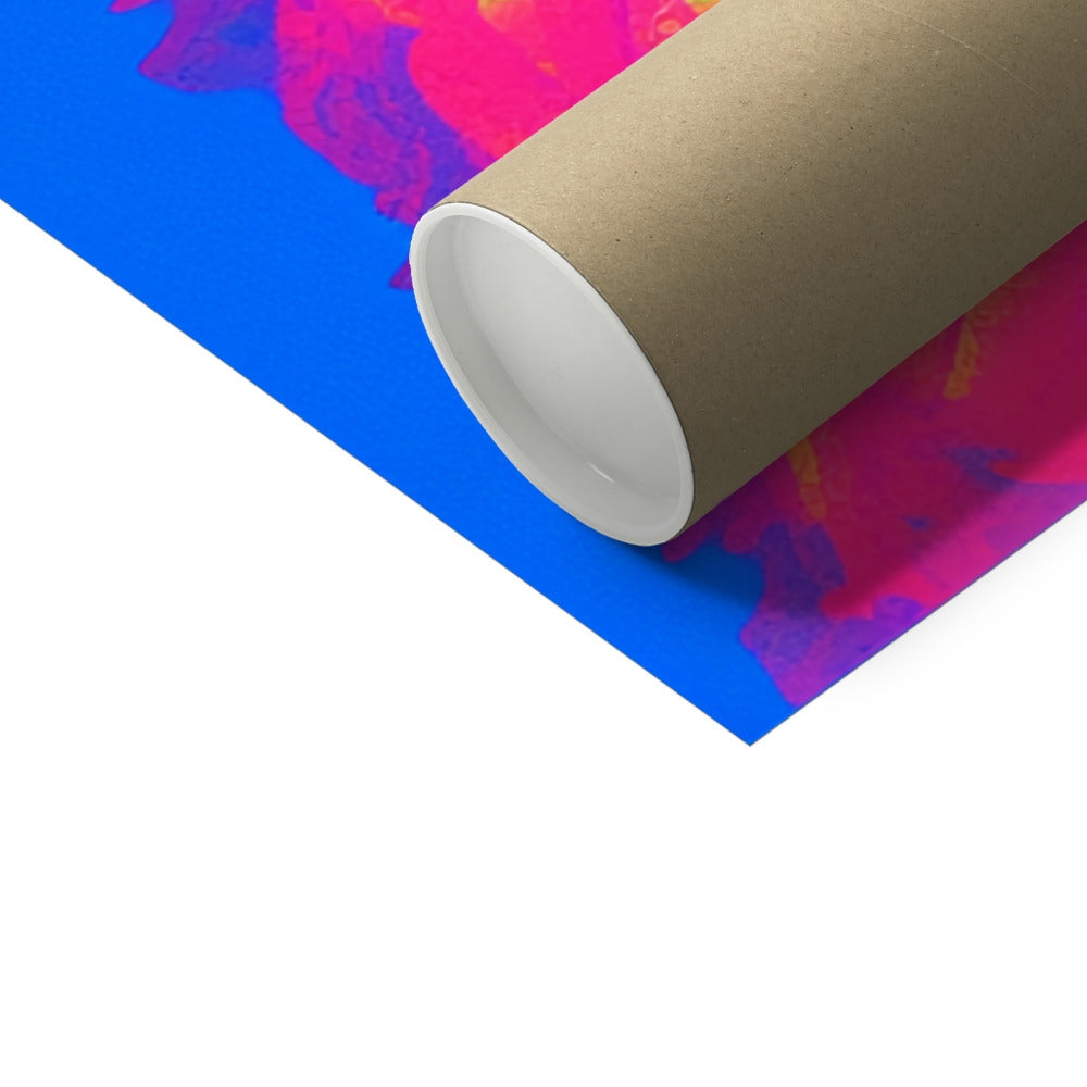 “The Neon Smoke Wanderer” unframed giclée print shown rolled for shipping – Soulkeeper2099.