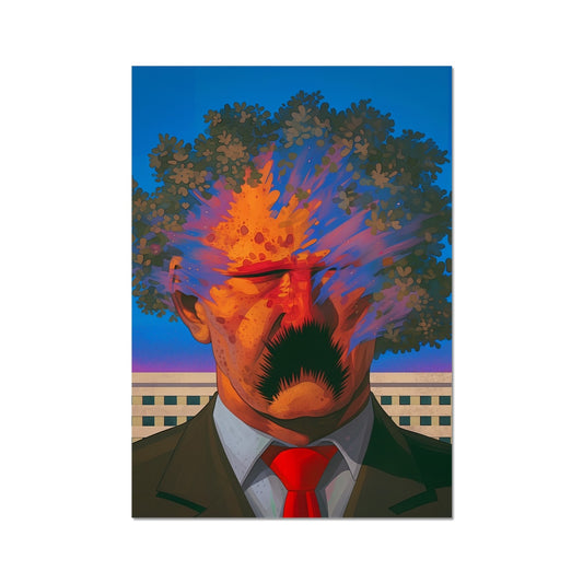 The Executive in Blooming Ruin – Surreal Portrait Print – Fine Art Print by Soulkeeper2099
