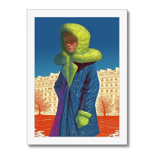 Chartreuse Parka – Surreal Portrait Print – Framed Print detail view by Soulkeeper2099