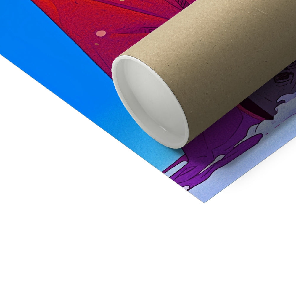 Office Thaw – Neon Cyberpunk Art – Hahnemühle Photo Rag Print detail view by Soulkeeper2099