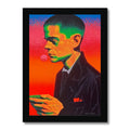 Neon Ascetic – Surreal Portrait Print – Framed Print by Soulkeeper2099