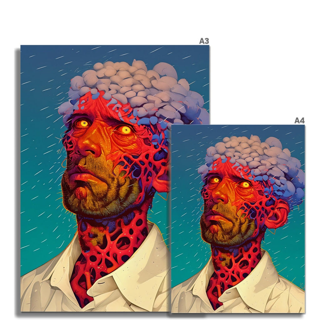 Neural Bloom – Surreal Portrait Print – Fine Art Print detail view by Soulkeeper2099