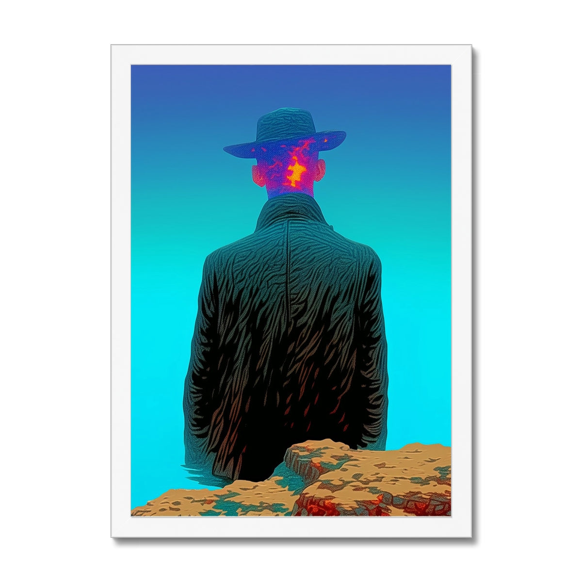 Faultline Drifter – Surreal Portrait Print – Framed Print detail view by Soulkeeper2099