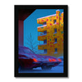 Luces traseras en los apartamentos Confetti — Impresión Enmarcada – Arte Oscuro by Soulkeeper2099