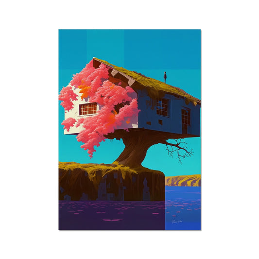 Above the House of Blossoms – Surreal Nature Art – Fine Art Print by Soulkeeper2099