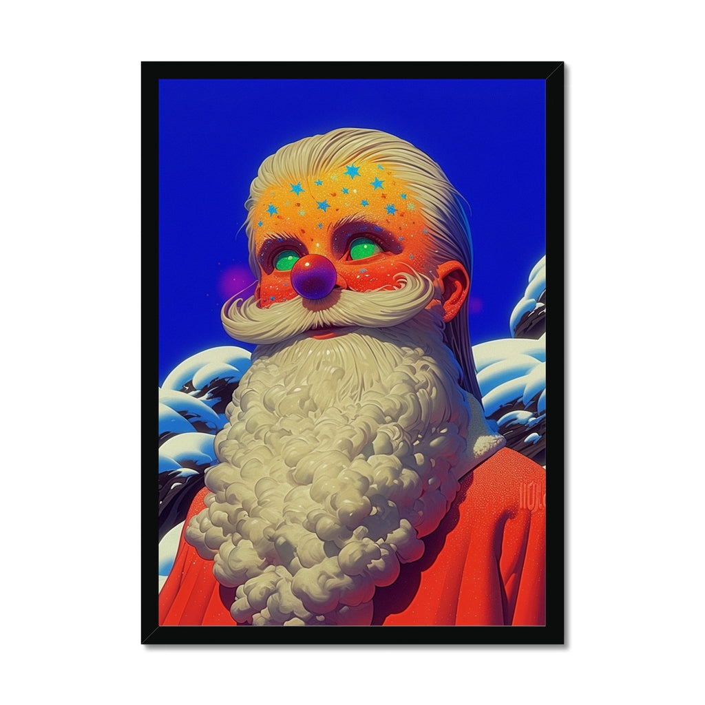 Sternenstaub-Weihnachtsmann — Gerahmter Druck – Dunkler Kunstdruck by Soulkeeper2099