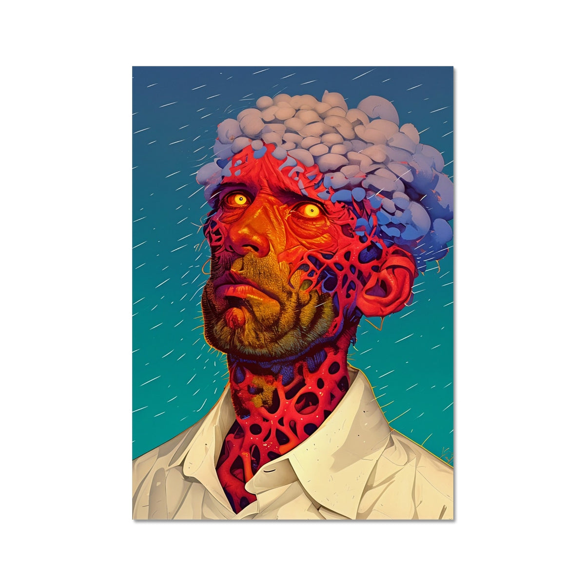 Neural Bloom – Surreal Portrait Print – Fine Art Print by Soulkeeper2099