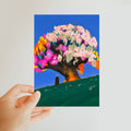 The Watcher Beneath the Great Bloom Classic Postcard – Neon Surrealism – Art Print detail view by Soulkeeper2099