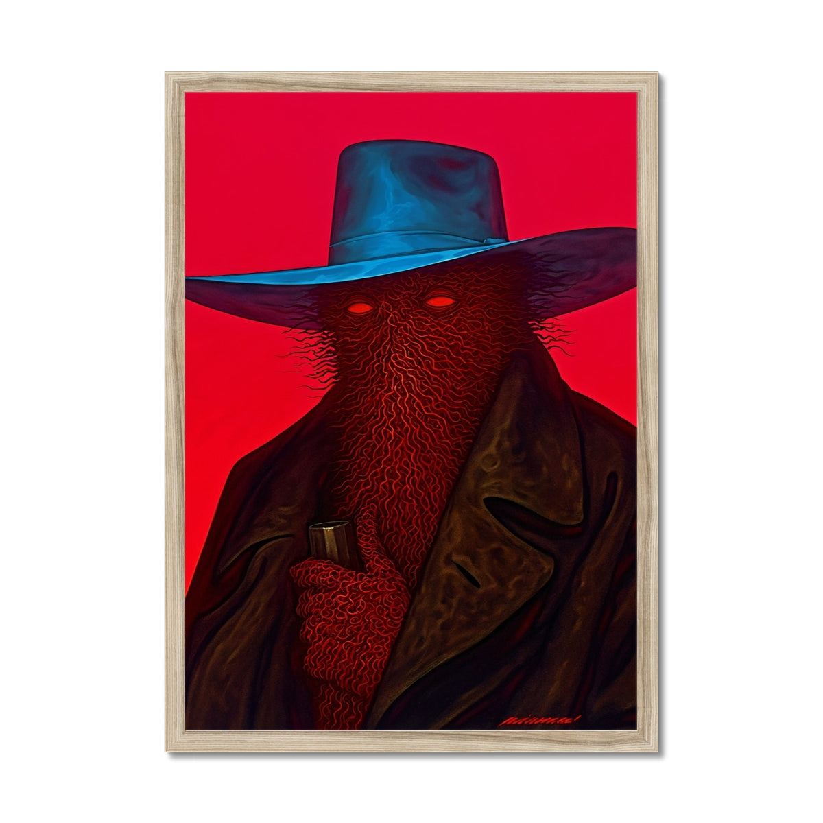 Desert Shaman – Surreal Portrait Print – Framed Print frame mockup by Soulkeeper2099