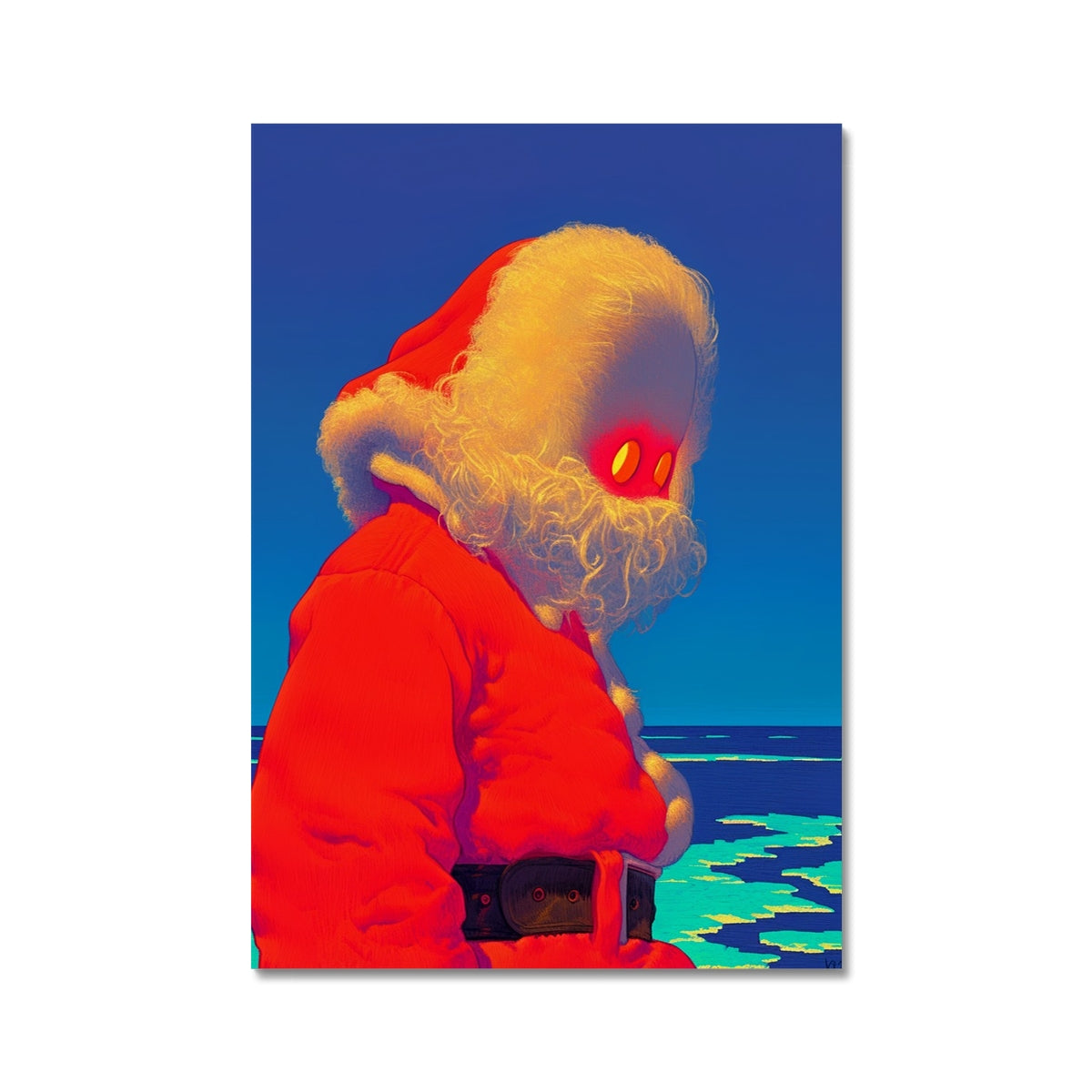 Weihnachtsmann am arktischen Rand — Kunstdruck – Dunkler Kunstdruck by Soulkeeper2099