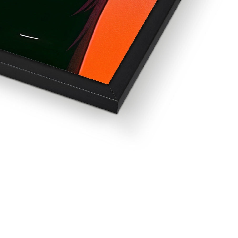 The Cloud-Brained Gentleman – Neon Surrealism – Framed Print detail view by Soulkeeper2099