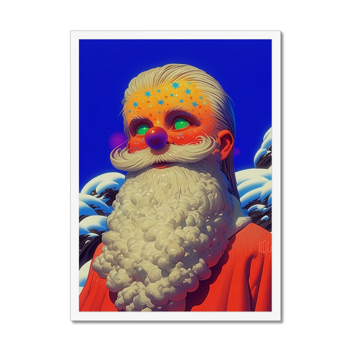 Papá Noel de polvo de estrellas — Impresión Enmarcada – Arte Oscuro – Vista detallada by Soulkeeper2099