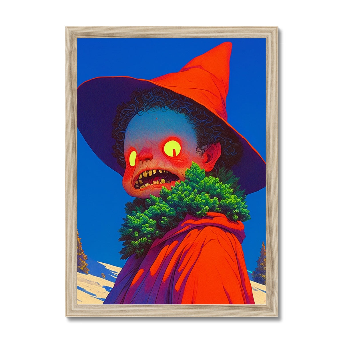 Schösslingshalsband-Anfänger — Gerahmter Druck – Dunkler Kunstdruck – Rahmenmockup by Soulkeeper2099
