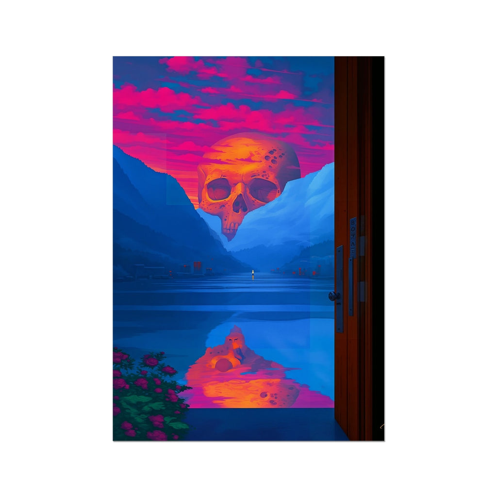 The Skull at Dusk Beyond the Door – Dark Skull Art – Photo Rag Print by Soulkeeper2099