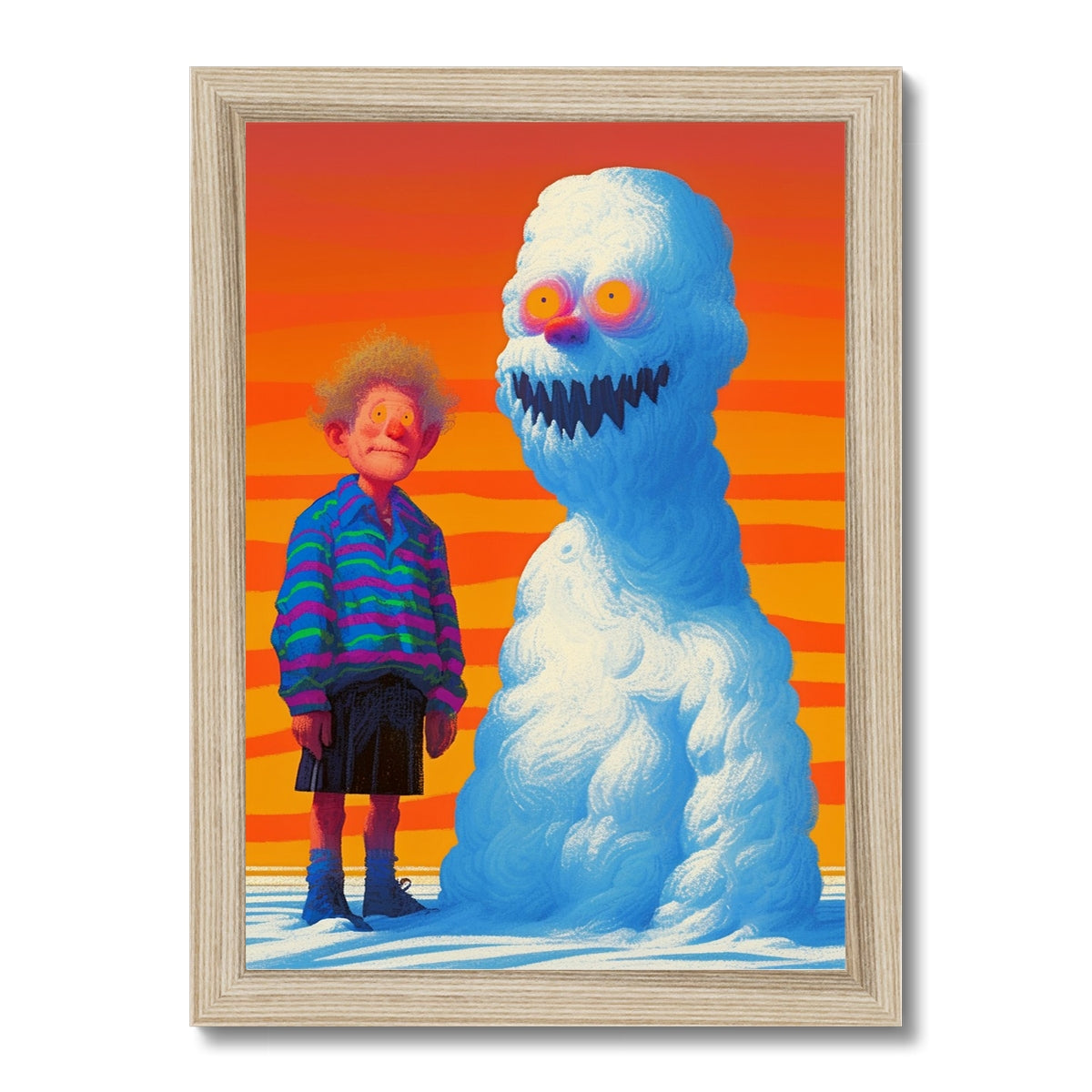 Demonio del atardecer — Impresión Enmarcada – Arte Oscuro – Maqueta del marco by Soulkeeper2099