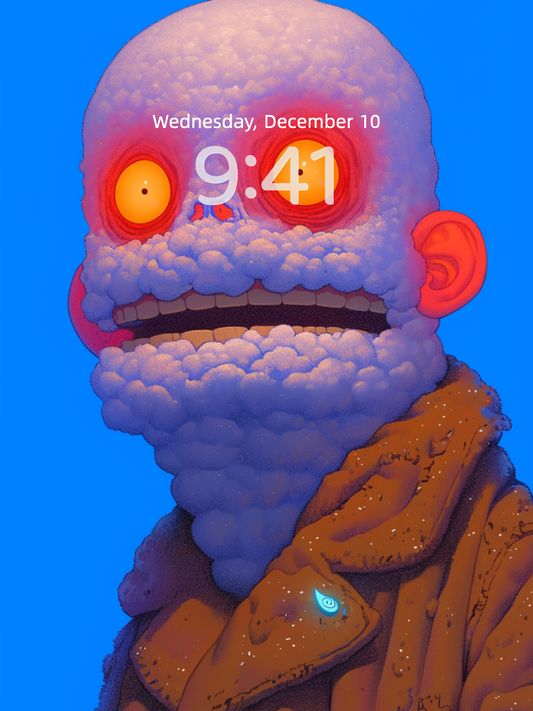 Neon Sun Sentinel wallpaper