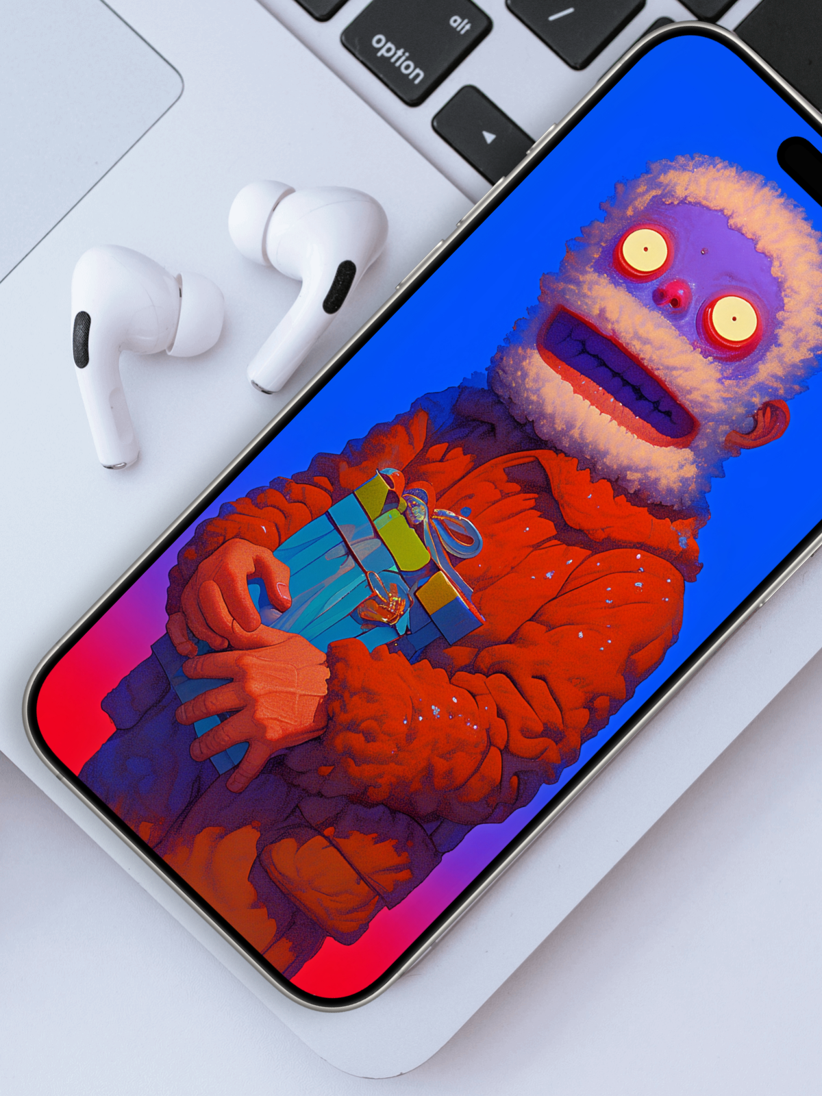 Red-Nose Alert of Snowcloud – Dark Art Wallpaper – wallpaper frame mockup by Soulkeeper2099