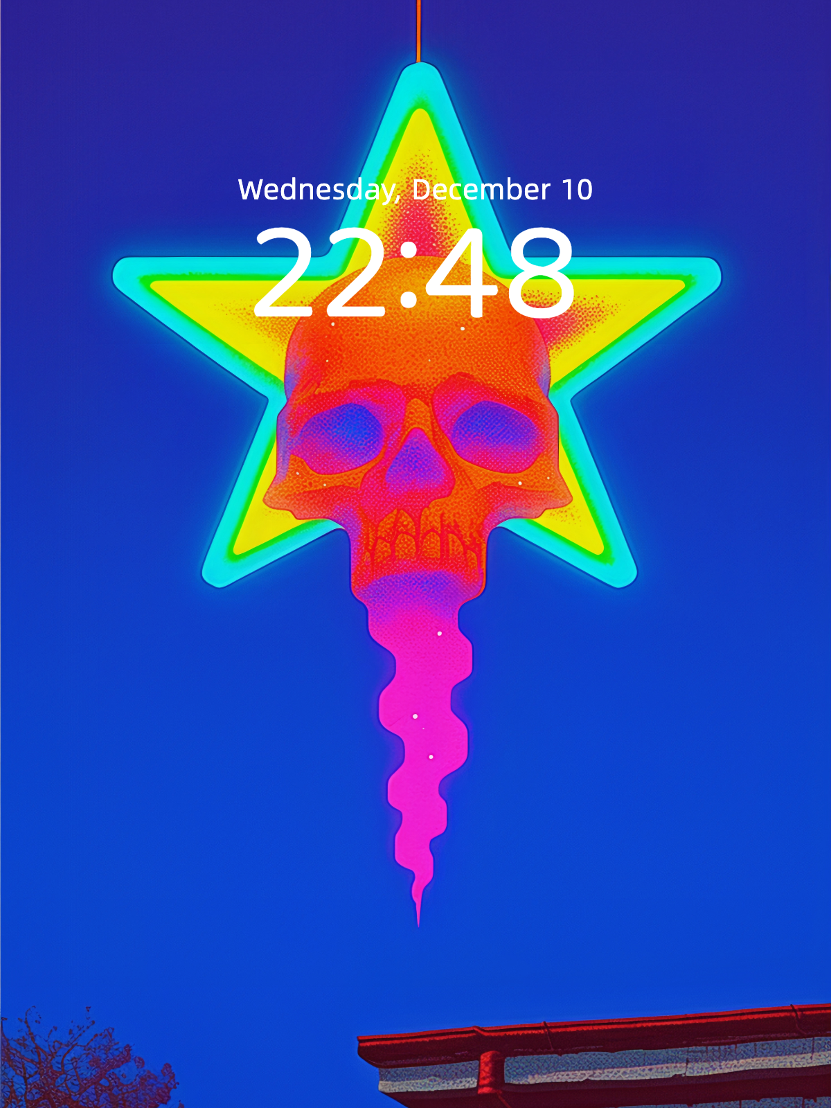 Skull Star Lamp: Guardian of the Snow Night wallpaper