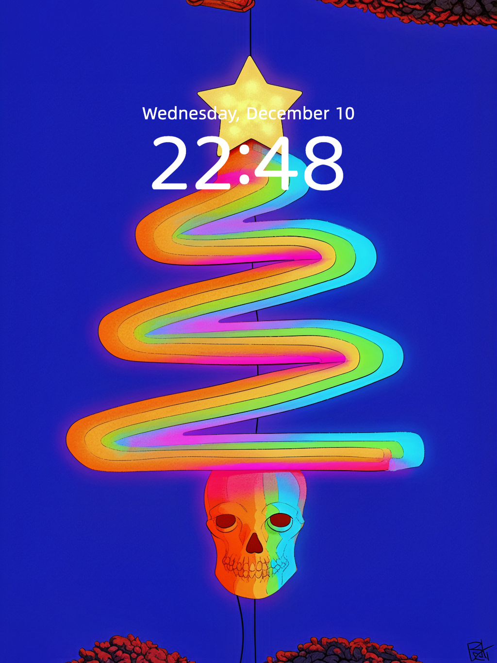 Skull Light-Tree: The Grammar of Holiday Errors – Dark Art Wallpaper – wallpaper detail view by Soulkeeper2099