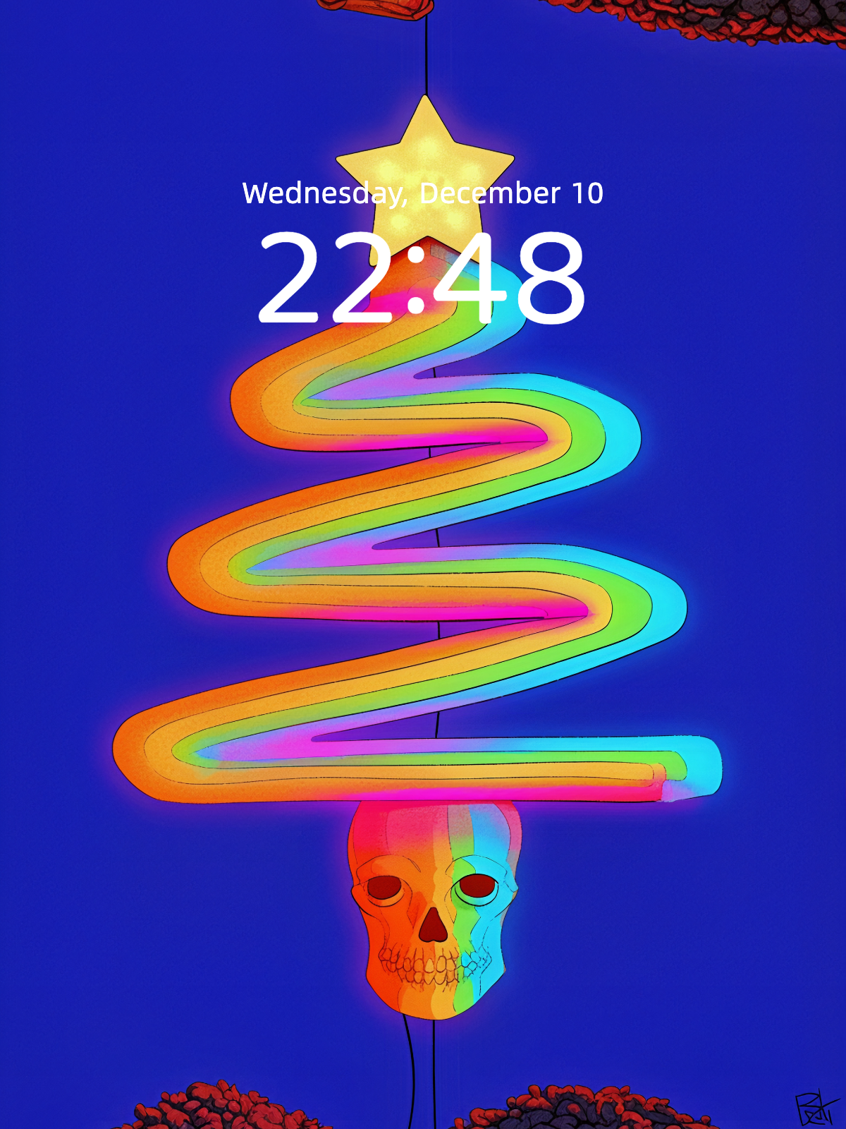 Skull Light-Tree: The Grammar of Holiday Errors – Dark Art Wallpaper – wallpaper detail view by Soulkeeper2099