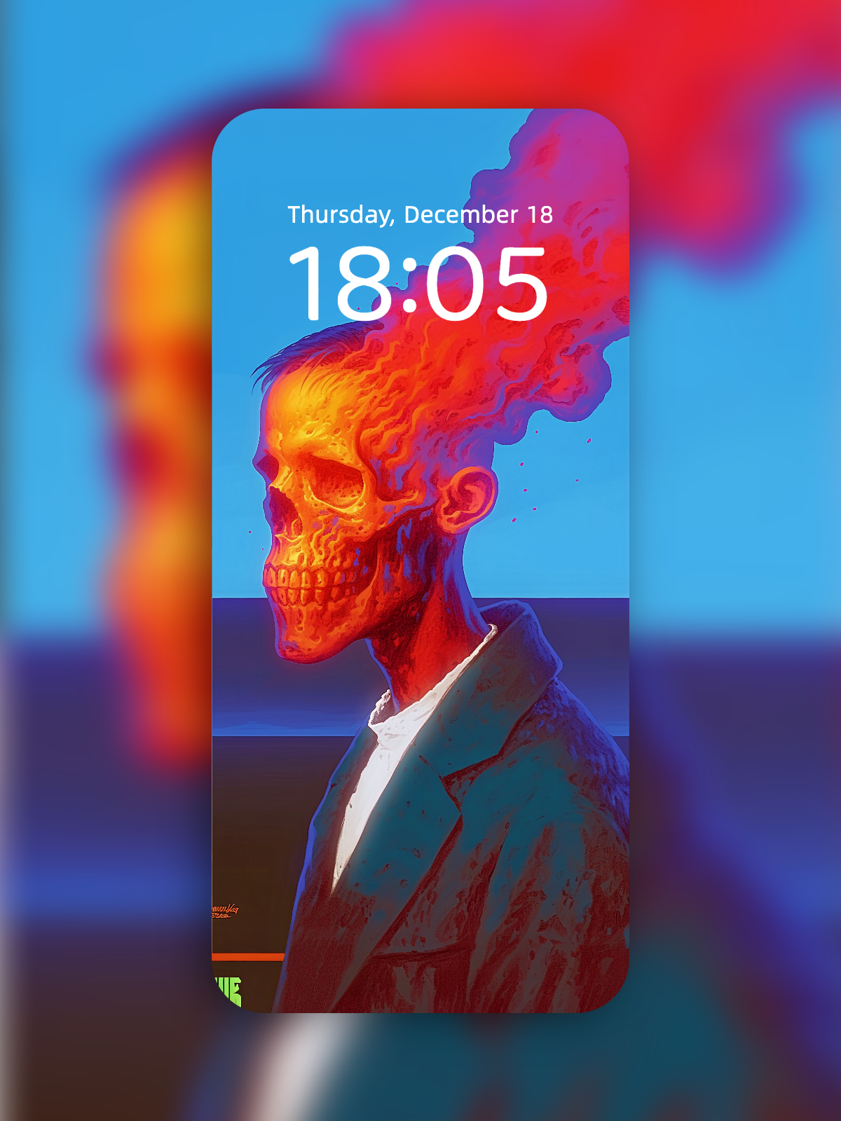 Molten Skull · Coastal Signal – Dark Art Wallpaper – wallpaper by Soulkeeper2099