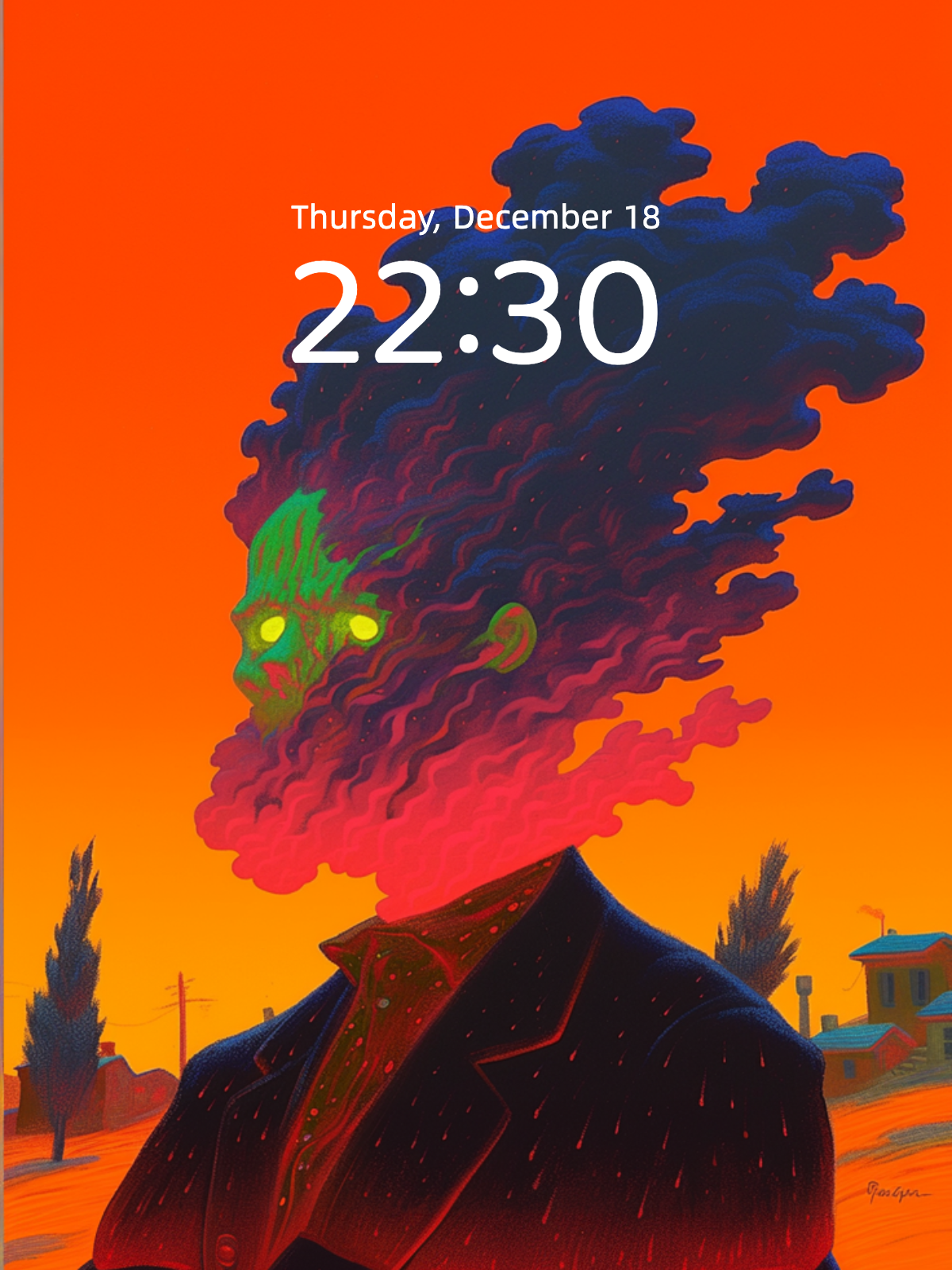 Dusk Warden with a Cloud for a Head – Dark Art Wallpaper – wallpaper detail view by Soulkeeper2099