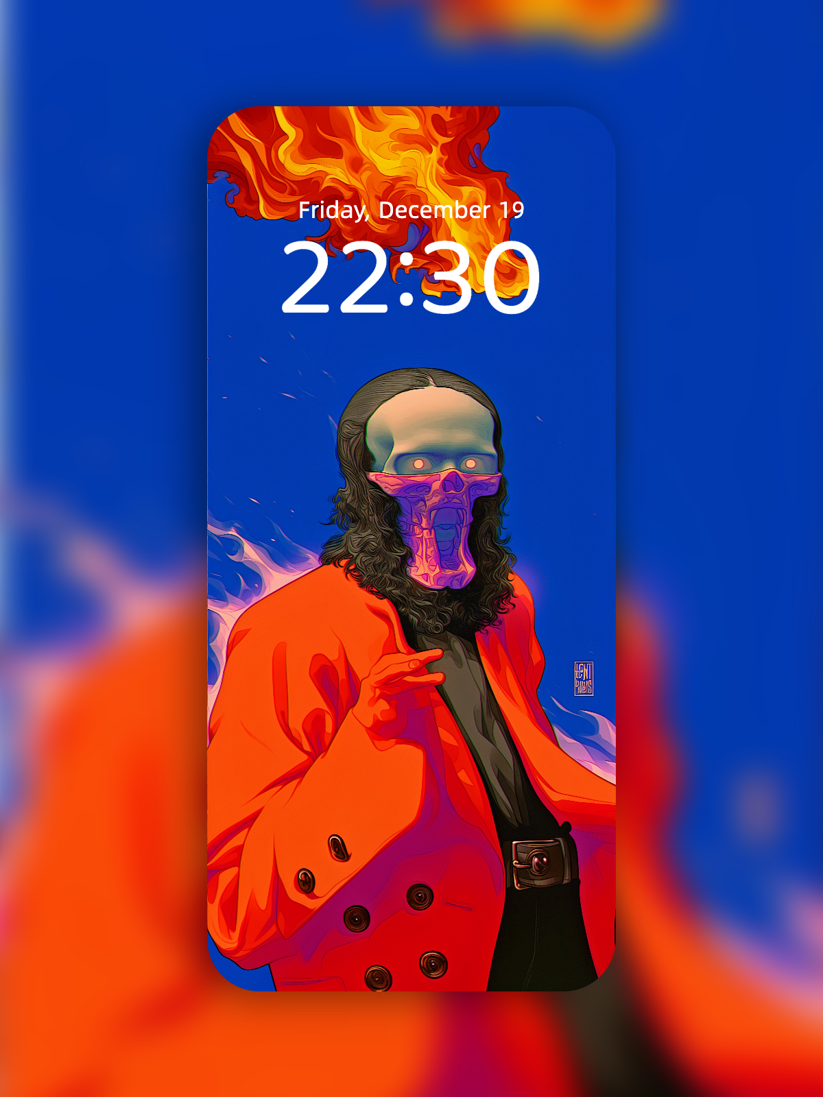 Flame in a Perfect Coat – Dark Art Wallpaper – wallpaper by Soulkeeper2099
