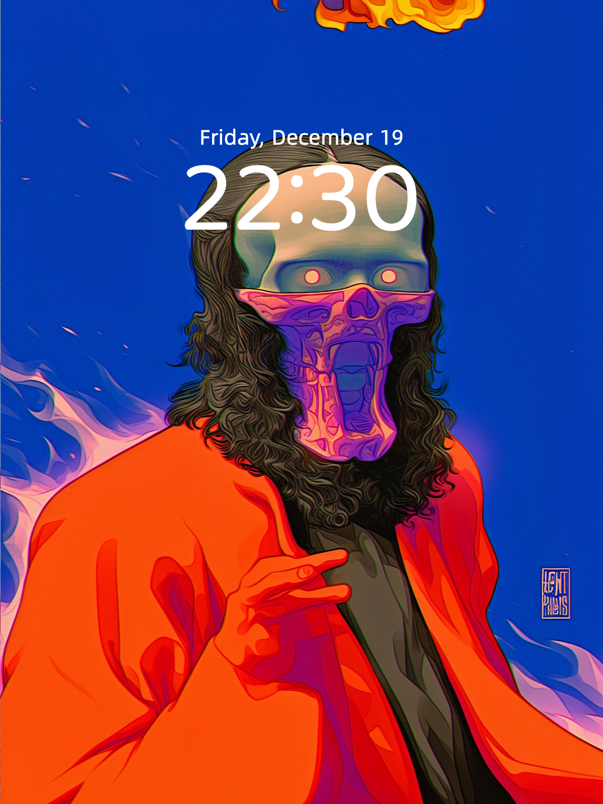 Flame in a Perfect Coat – Dark Art Wallpaper – wallpaper detail view by Soulkeeper2099